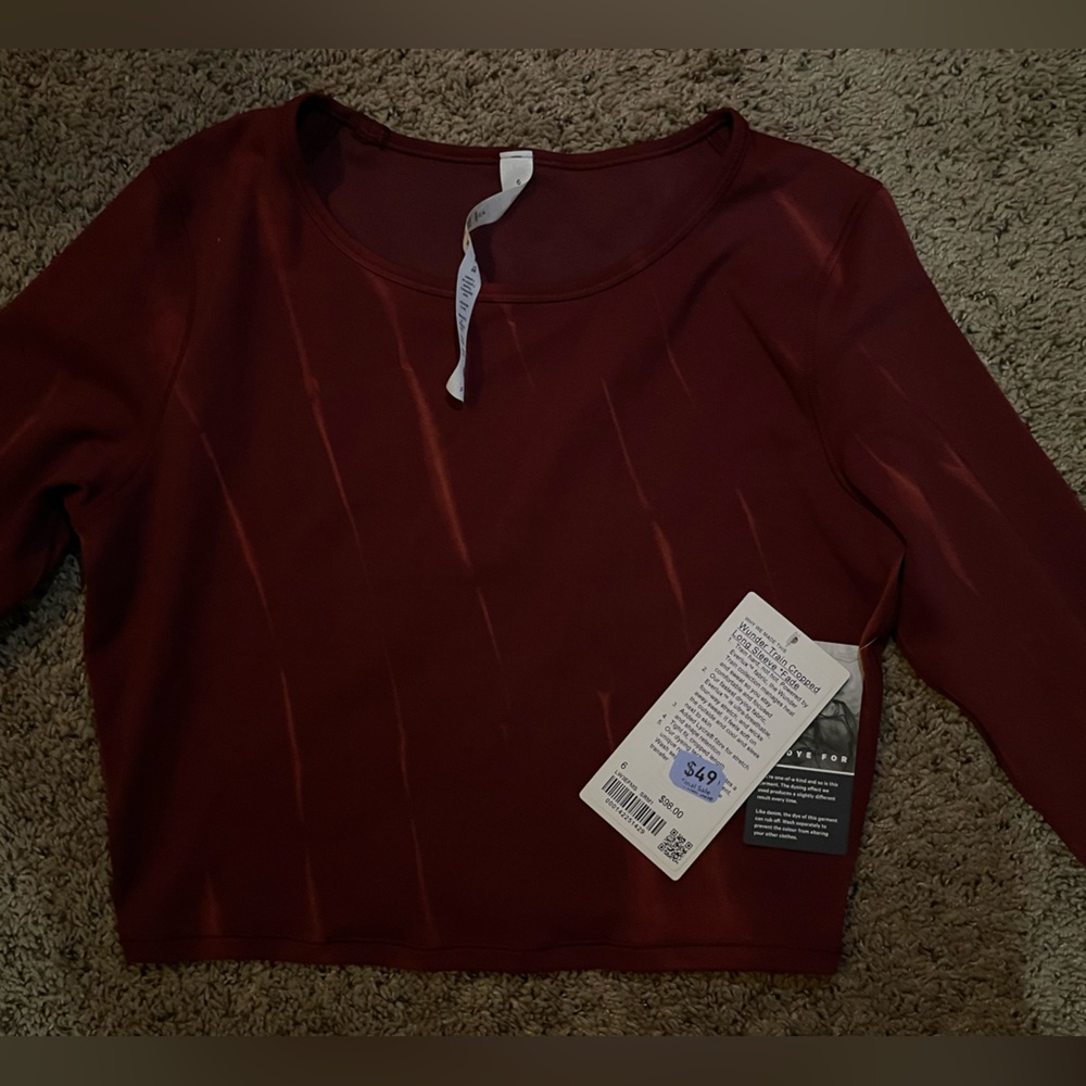 Lululemon wunder train cropped long sleeve